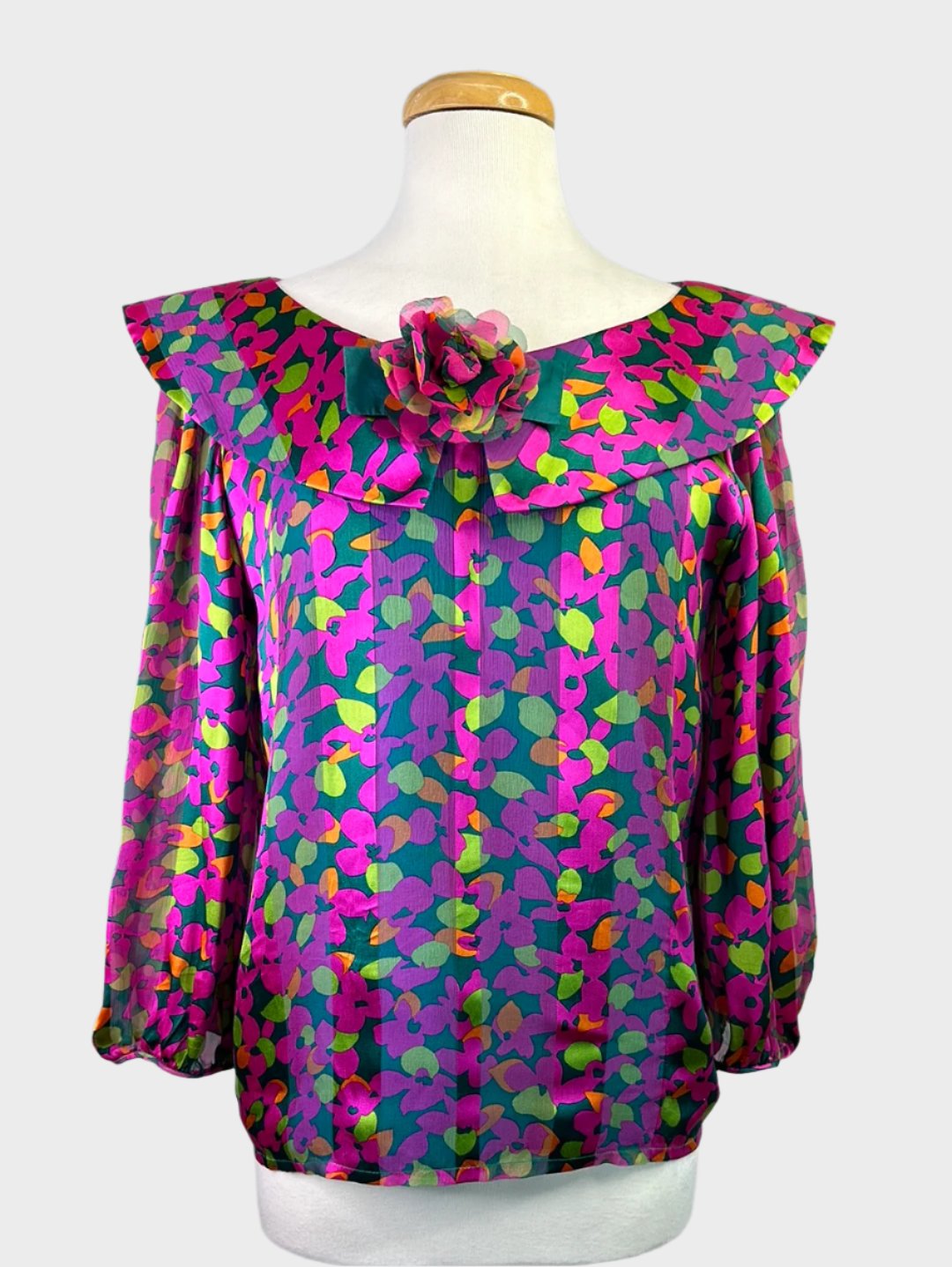 Riece | vintage 90's | top | size 12 | long sleeve | 100% silk | new with tags