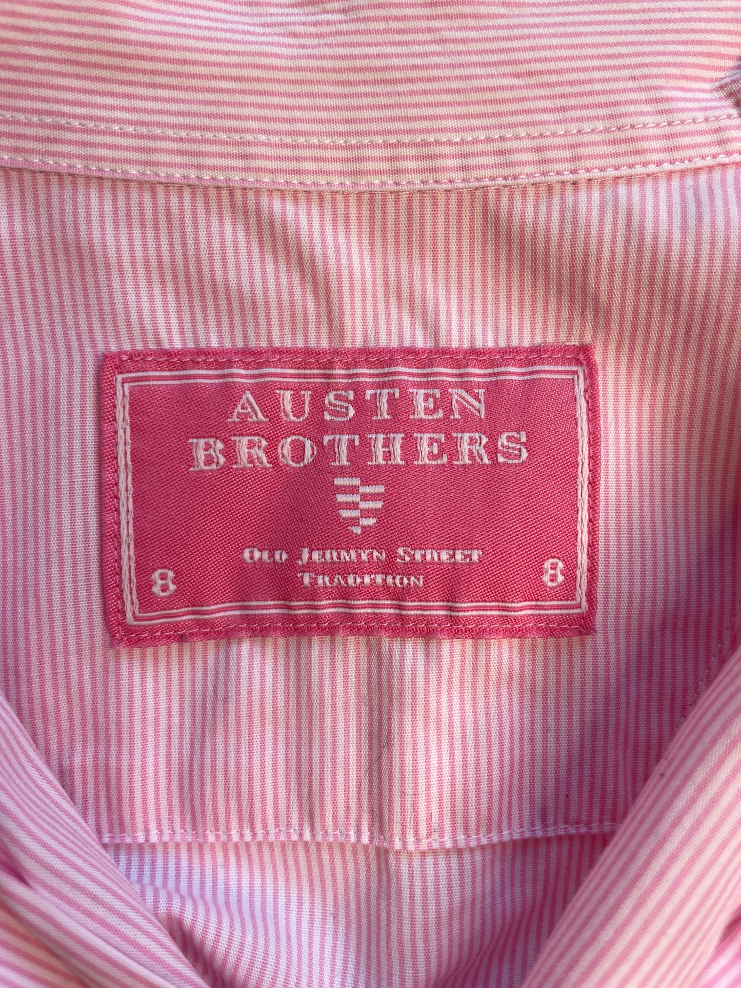 Austen Brothers | London | shirt | size 8 | three quarter sleeve | 100% cotton