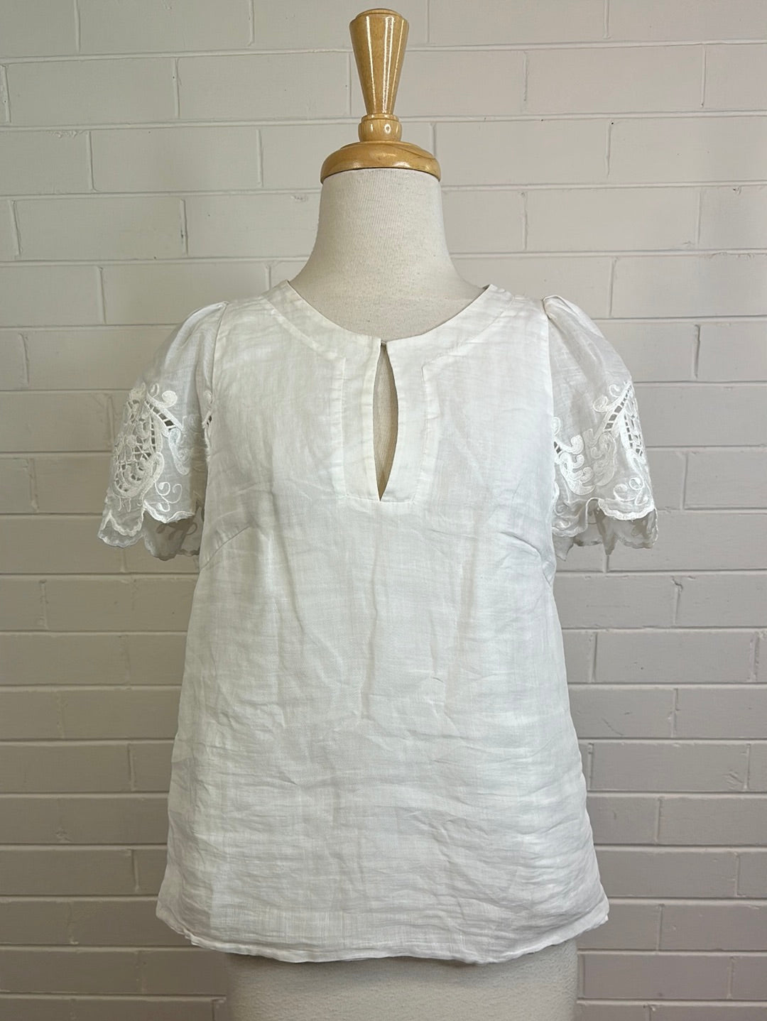 Collette by Collette Dinnigan | top | size 10 | short sleeve | 100% cotton