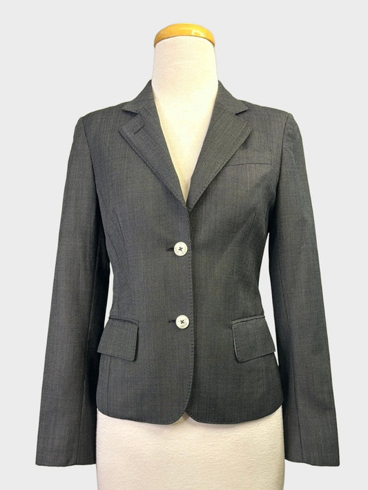 Herringbone | jacket | size 6 | single breasted | 100% wool