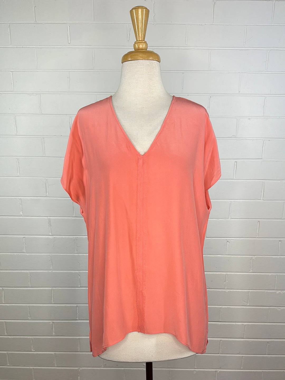 Hunter & Alexandra | top | size 12 | drop shoulder | 100% silk