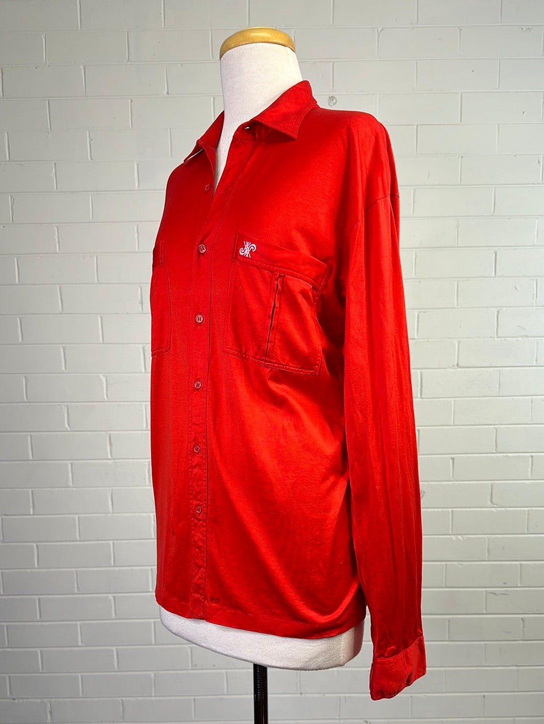 Jaeger | London | vintage 70's | shirt | size 12 | long sleeve | 100% cotton | made in Italy