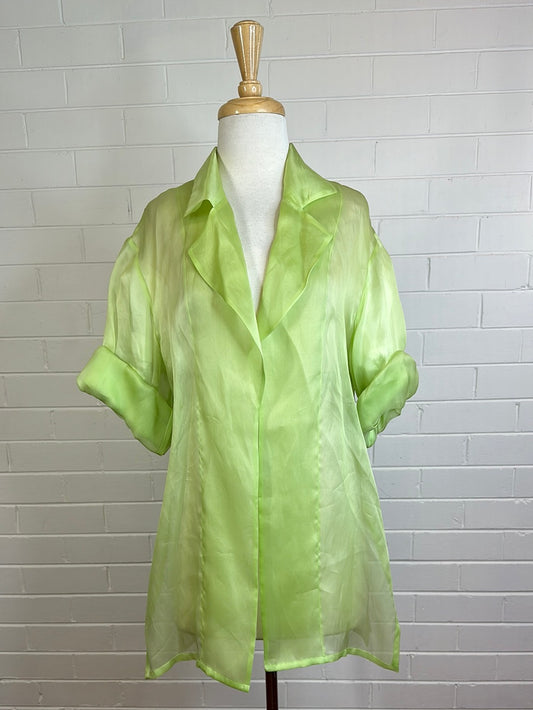 Pamela | Italy | jacket | size 10 | open front | 100% silk | made in Italy