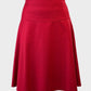 Designer Laura Ashley red wool blend flared skirt with yoke waist and belt loops for office or smart casual wear.