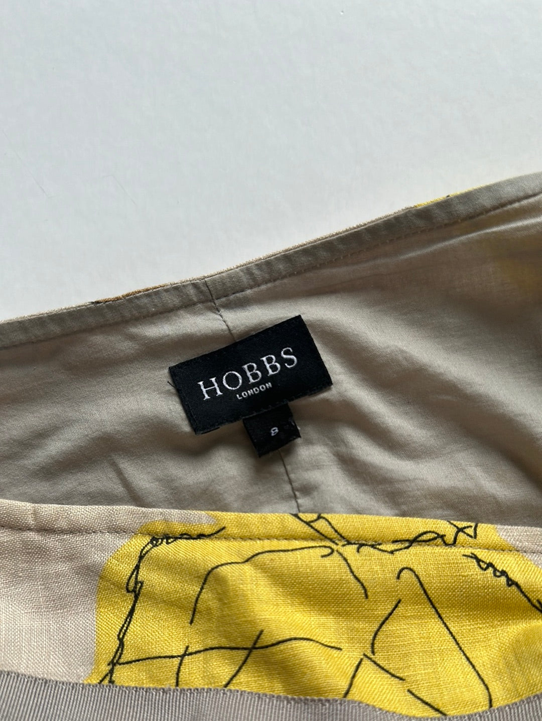 Hobbs | London | skirt | size 8 | knee length | 100% linen