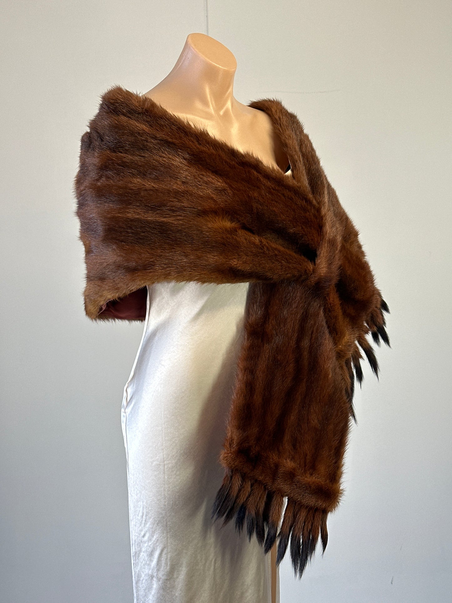No label | vintage 30's | fur stole | one size | wrap front