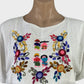 No label | top | size 10 | short sleeve | hand embroidery