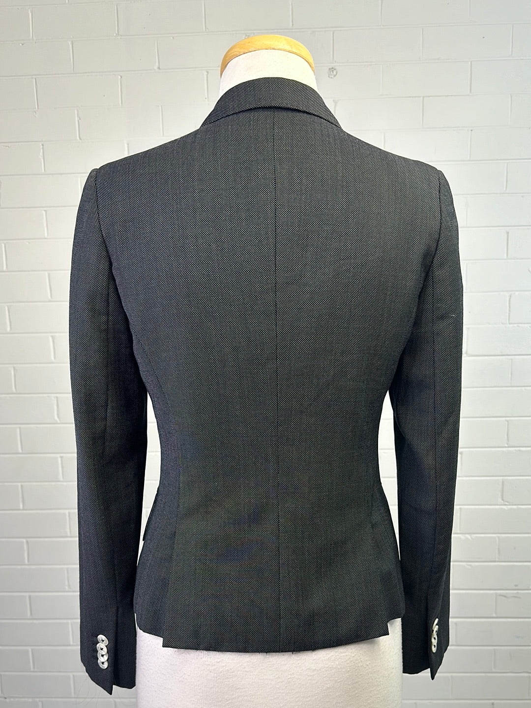 Herringbone | jacket | size 6 | single breasted | 100% wool