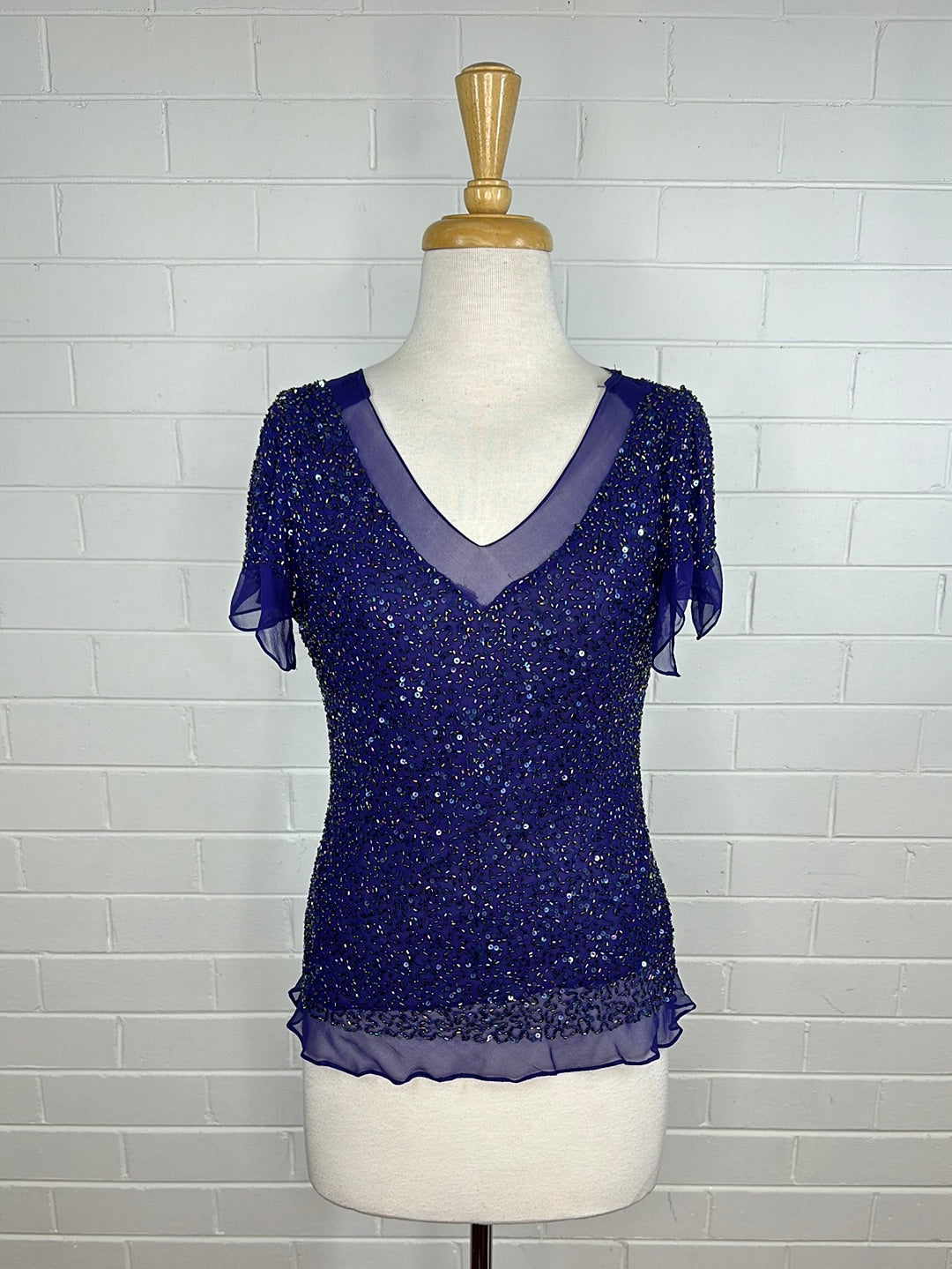 Liz Jordan | top | size 12 | short sleeve | 100% silk