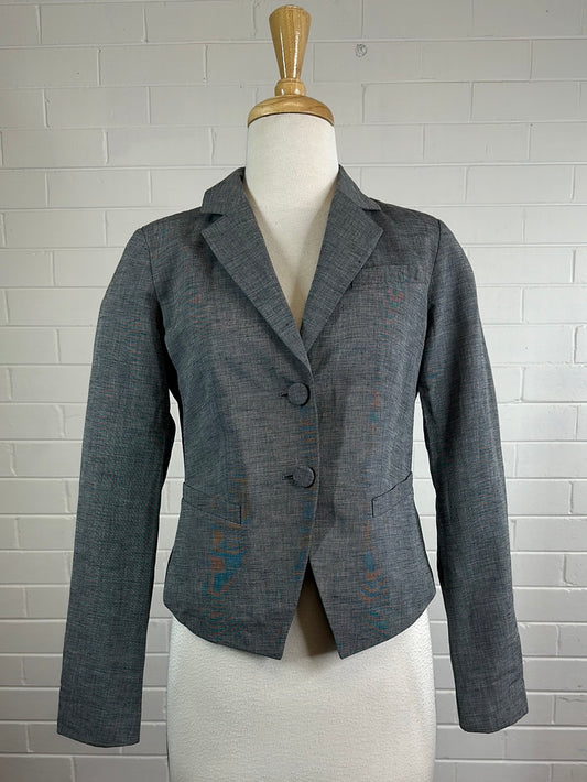 Agnes B | Paris | jacket | size 8 | single breasted | linen cotton blend