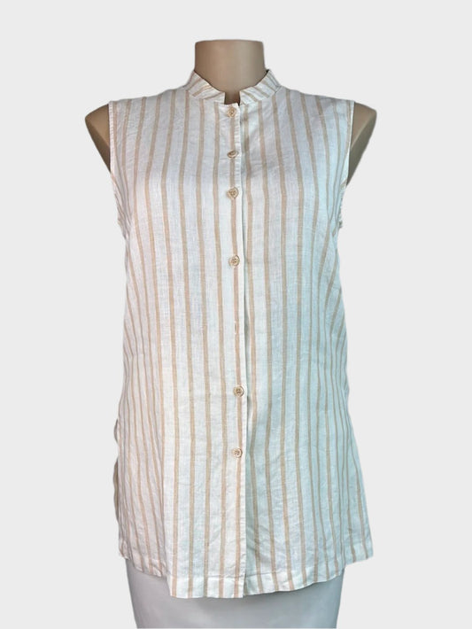 Resort Report | shirt | size 14 | sleeveless | 100% linen