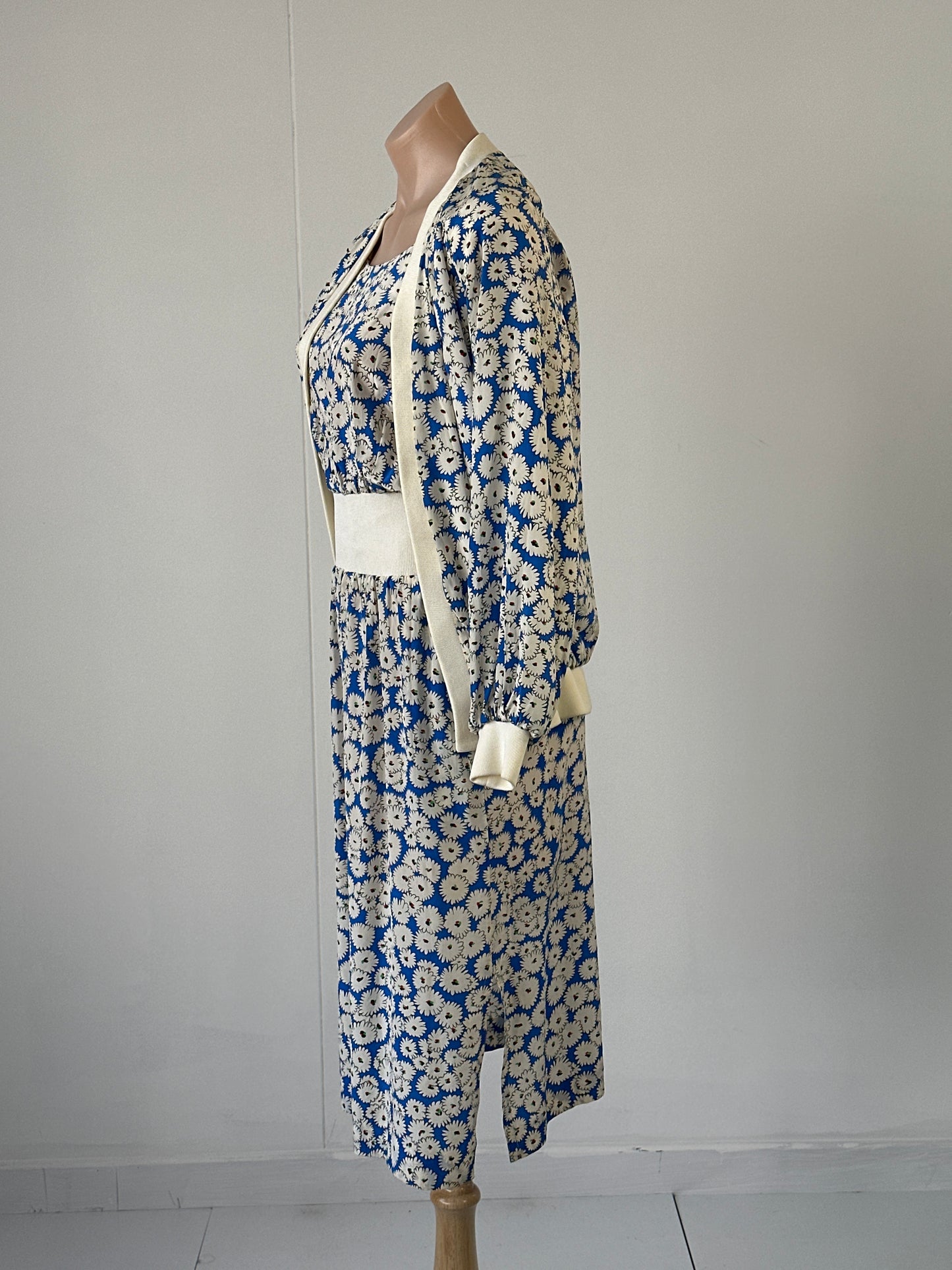 Simona | vintage 80's | dress & jacket set | size 10 | midi length | 100% silk