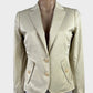 Designer Henri Lloyd single-breasted jacket with topstitch trim, monogram, notched lapels, and back vent for office or smart casual wear.