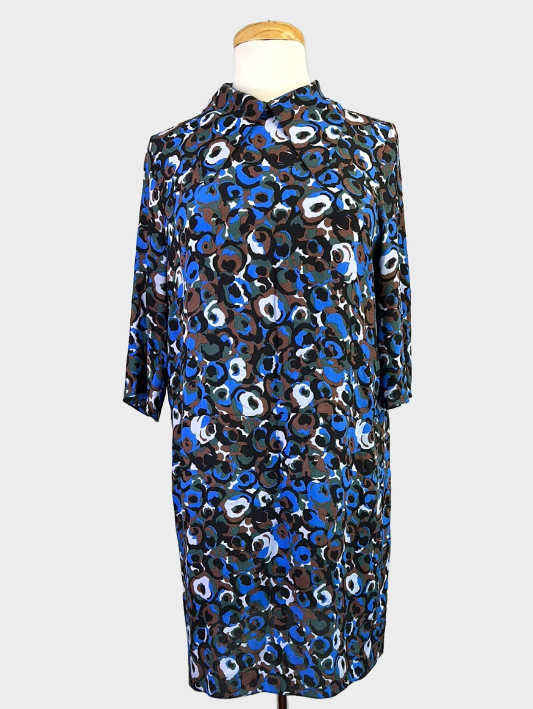 Willow Ruffle Neck Shirt Dress-Bright Blue, Dot | Boden A Willow Ruffle Neck Shirt Dress-Bright Blue, Dot | Boden A
