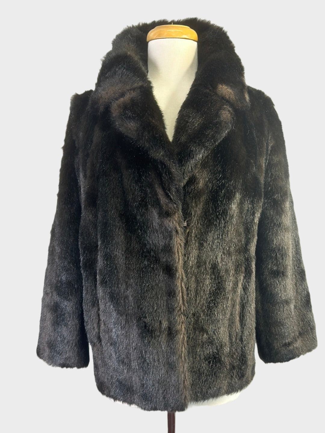 Otex of Melbourne | vintage 60's | faux fur coat | size 12 | single breasted