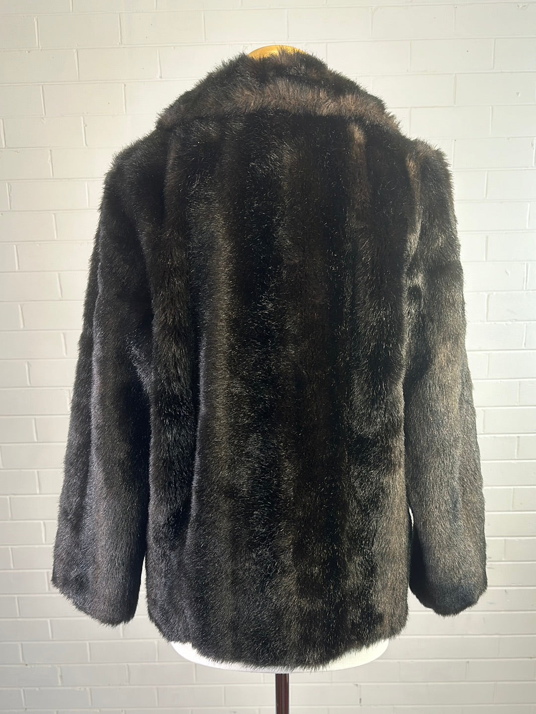 Otex of Melbourne | vintage 60's | faux fur coat | size 12 | single breasted