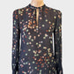 Massimo Dutti top in black with a dot print, keyhole neck and button cuffs for evening or office wear.