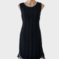 Portmans sleeveless shift dress in grey guipure lace with daisy pattern for office or evening wear.