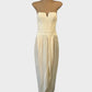 Zimmermann strapless gown in white silk crepe with corset top, notched neck, lace-up back, and tulip skirt for formal wear.