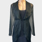 Designer Anne Fontaine single breasted jacket in black sheer cotton for evening or formal wear.