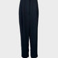 Designer Anthea Crawford black wide leg pants in crepe with high-rise waist and pleated front for office wear.