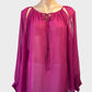 Ark & Co cold shoulder smock top in pink with tie neck and keyhole back for evening or smart casual wear.