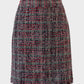 Designer Banana Republic black check straight skirt with standard waistband and back vent for smart casual or office wear.