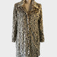 Designer Bella Loren leopard print faux fur coat with convertible collar and press stud closure for evening or smart casual wear.