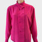 Bernini vintage 90's shirt in pink with asymmetric collar and curved hem for office or special events wear.