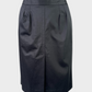 Country Road black straight skirt in cotton twill with pleated waist, slash pockets, and front vent for office wear.