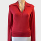 Designer Armani Exchange orange jersey vintage 90's top with Johnny collar for office or smart casual wear.