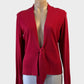 Designer Jackpot Daily red pure cotton knit cardigan with tie front and peplum waist for office or smart casual wear.