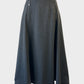 Designer LK Bennett grey Ponte Roma jersey flared panel skirt with zip pockets for office or smart casual wear.