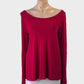 Designer Metalicus classic red knit top with bateau neck and long sleeves for smart casual or office wear.