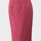 Designer Nina Ricci pink vintage 90's straight skirt in textured weave with grosgrain waistband and back vent for office or special events wear.