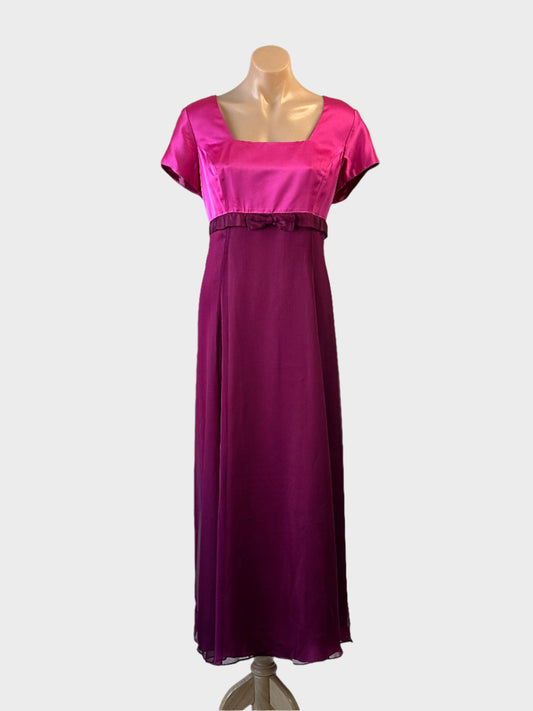 Designer Original Memphis Shop Clothiers pink sheer organza empire waist dress with satin bodice for formal or special events wear.