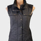 Designer R.M.WILLIAMS black quilted vest with suede trim and flap pockets for smart casual wear.