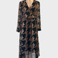 Designer Scotch & Soda wrap dress in black and brown snakeskin print for smart casual wear.