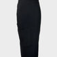 Designer Ted Baker black classic pencil skirt with contour waist, yoke back, and back vent for evening or office wear.