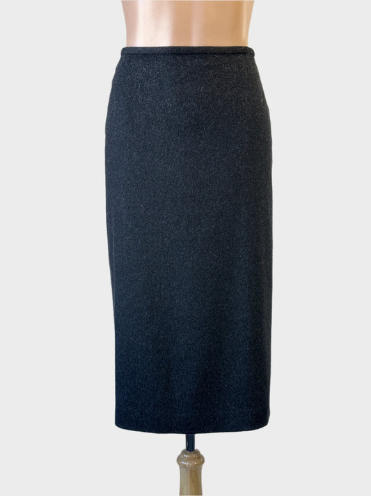 Esprit straight skirt in graphite grey with brushed texture and back zip for office wear.