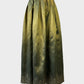 Farinae Collections vintage 80's pleated skirt in gold taffeta with Baroque embroidery for formal or event wear.