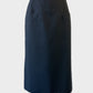 Fletcher Jones vintage 90s black straight skirt with welt pockets, contour waist and twin back vents, ideal for office wear.