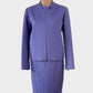 Designer Guy Laroche Paris  retro 70’s style skirt and zip front jacket set purple wool angora blend for office