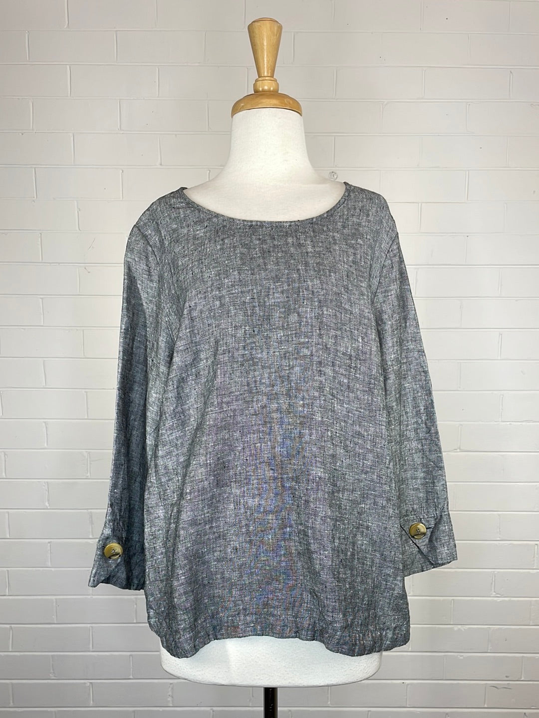 Pingpong | top | size 14 | long sleeve | 100% linen