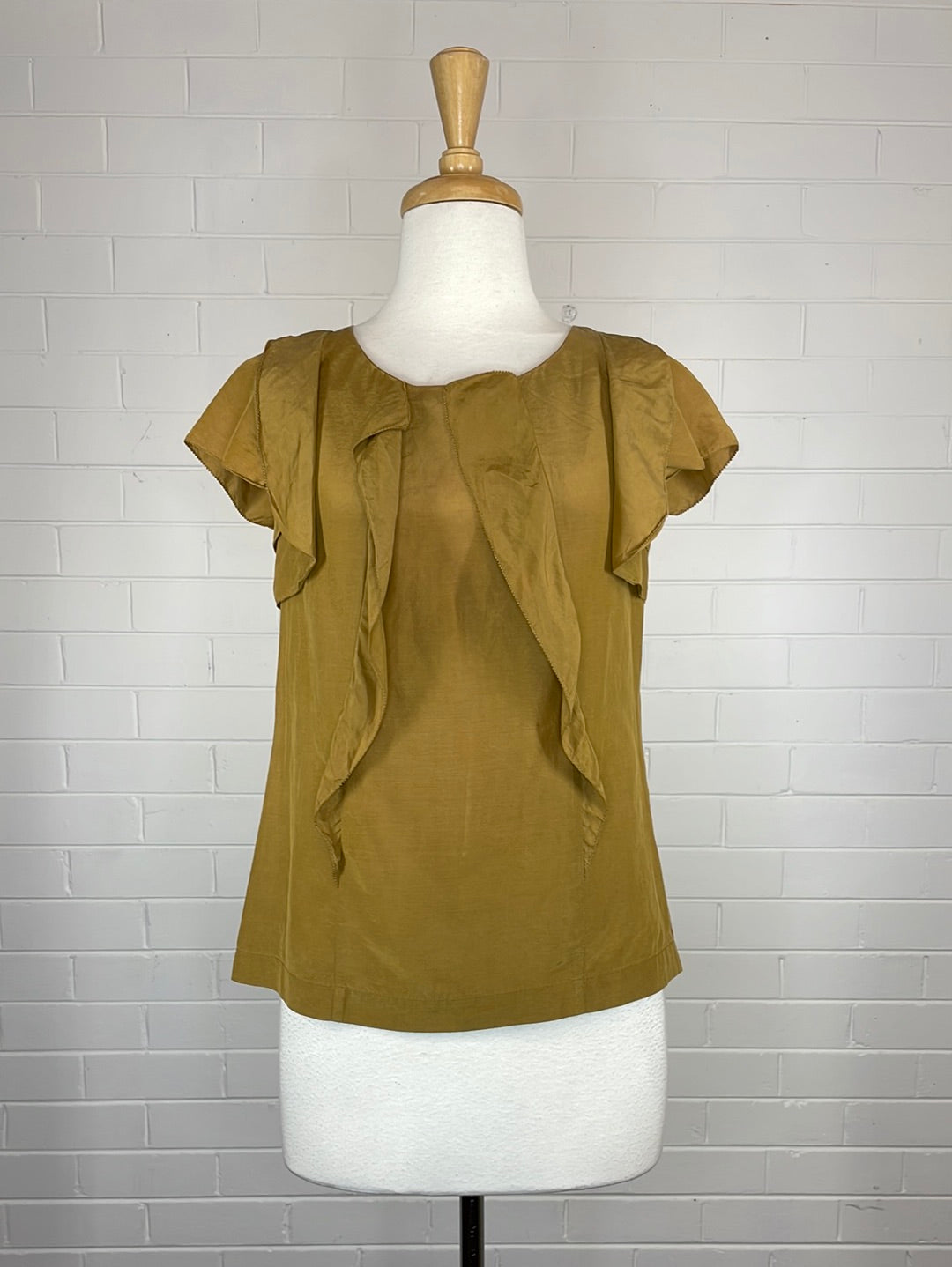 Veronika Maine | top | size 8 | cap sleeve | silk cotton blend