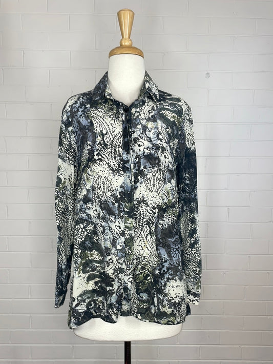 Mela Purdie | shirt | size 10 | 100% silk | long sleeve