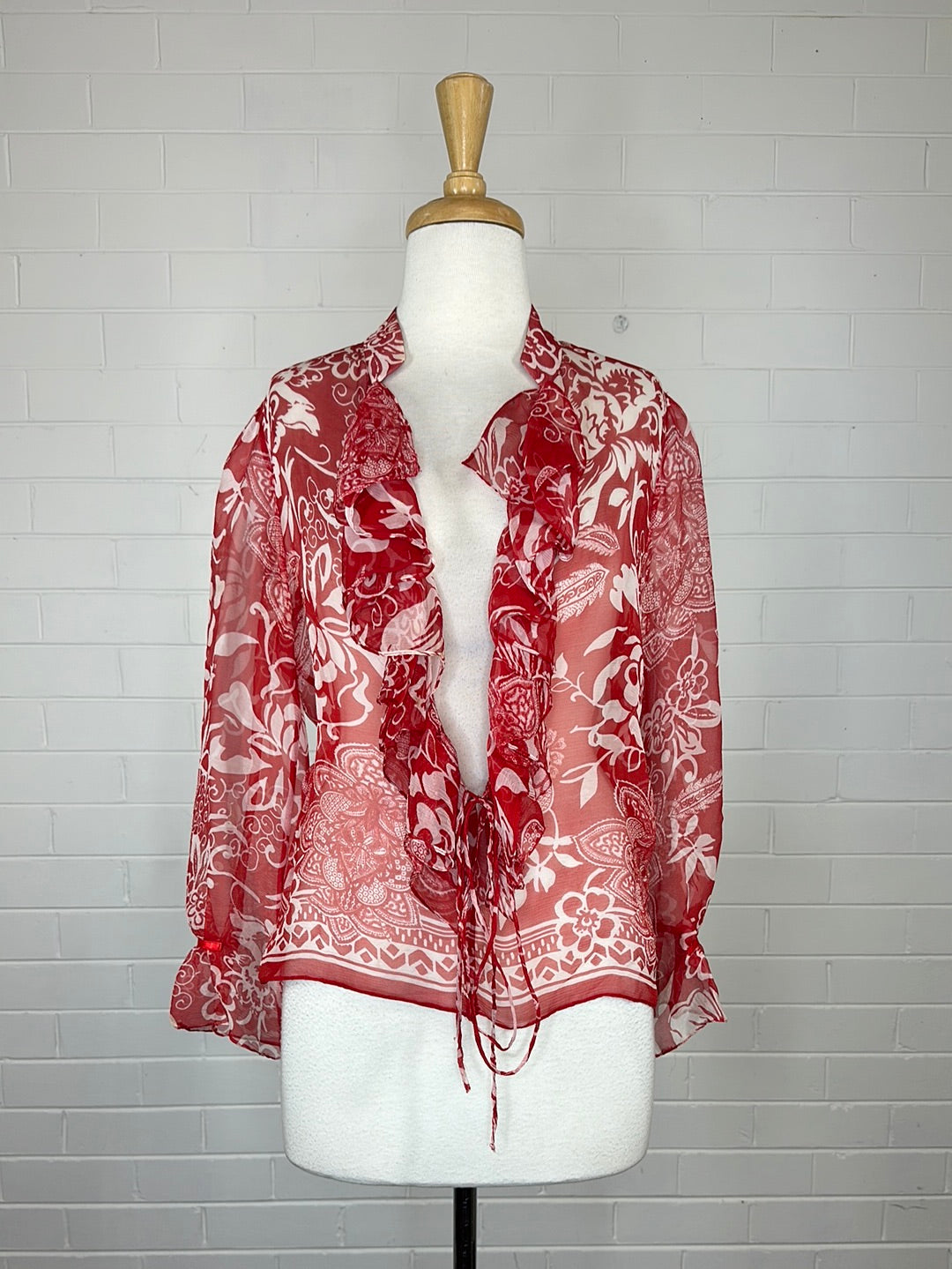 Carla Zampatti | jacket | size 8 | long sleeve | 100% silk