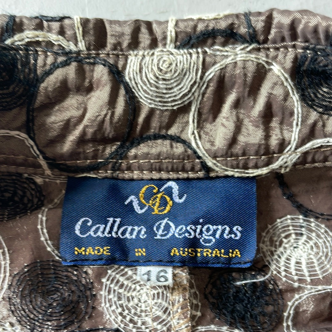 Callan Designs | jacket | size 16 | single breasted | made in Australia 🇦🇺