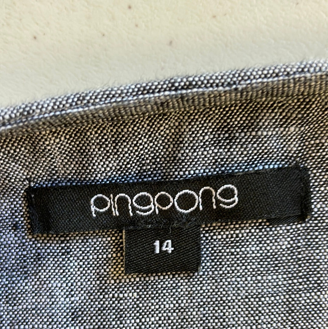 Pingpong | top | size 14 | long sleeve | 100% linen