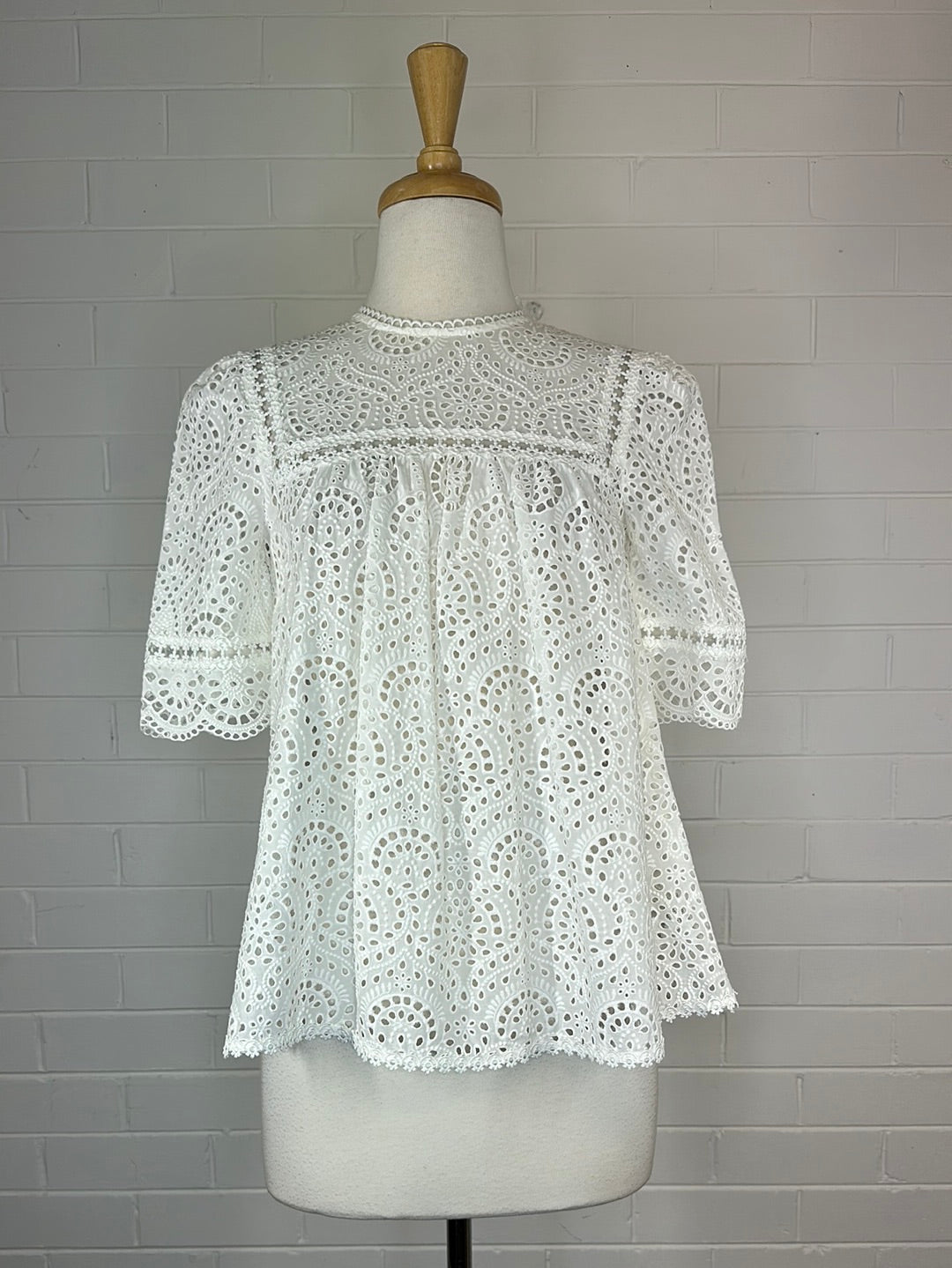 Zimmermann | top | size 8 | short sleeve | 100% cotton